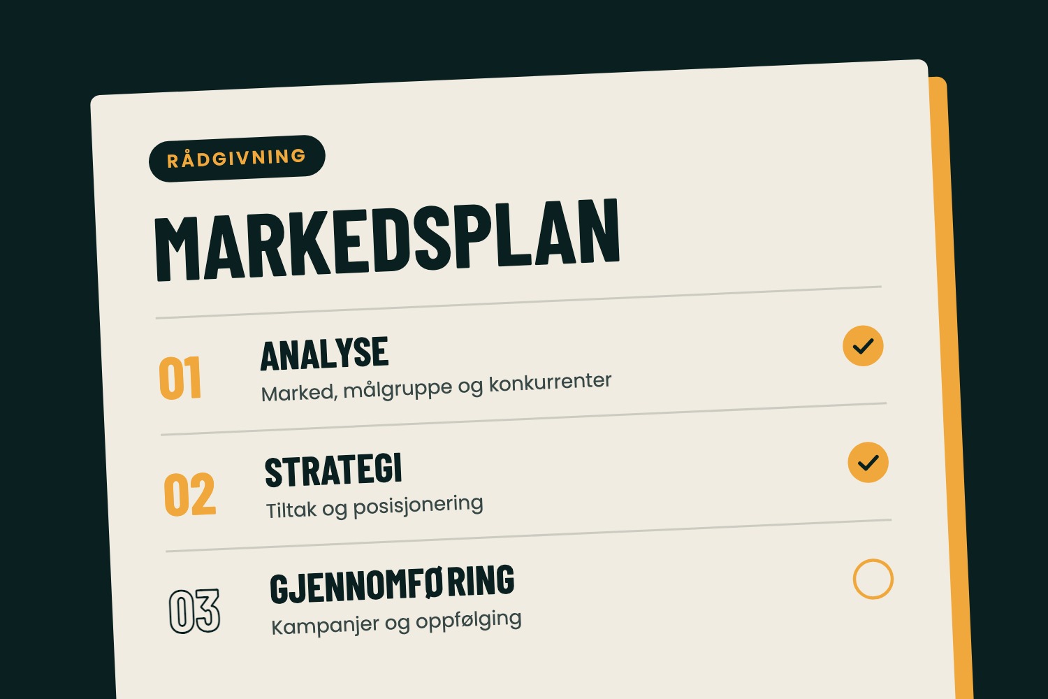 Markedsplan i tre steg: analyse, strategi og gjennomføring